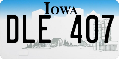 IA license plate DLE407