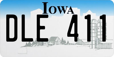 IA license plate DLE411
