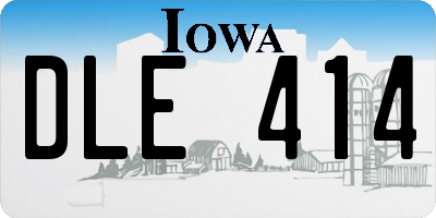 IA license plate DLE414