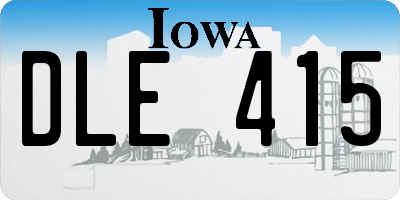 IA license plate DLE415