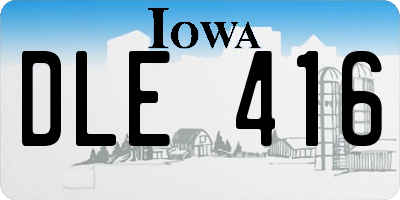 IA license plate DLE416