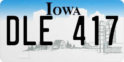 IA license plate DLE417