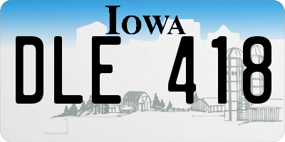 IA license plate DLE418