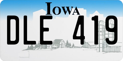 IA license plate DLE419