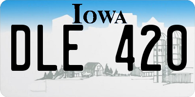 IA license plate DLE420