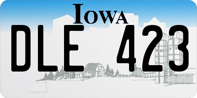 IA license plate DLE423