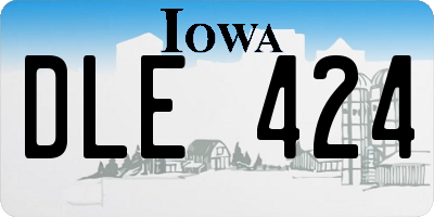 IA license plate DLE424
