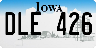 IA license plate DLE426