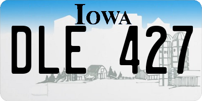 IA license plate DLE427