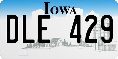 IA license plate DLE429