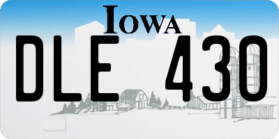 IA license plate DLE430
