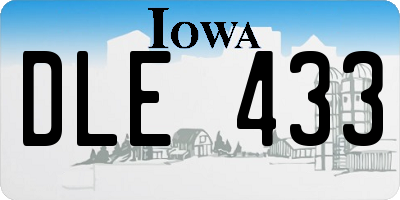 IA license plate DLE433