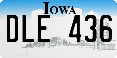 IA license plate DLE436