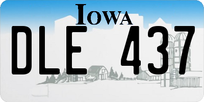 IA license plate DLE437