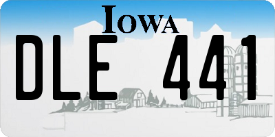 IA license plate DLE441
