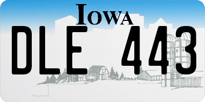 IA license plate DLE443