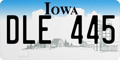 IA license plate DLE445