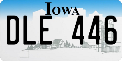 IA license plate DLE446