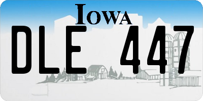 IA license plate DLE447
