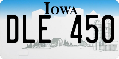 IA license plate DLE450