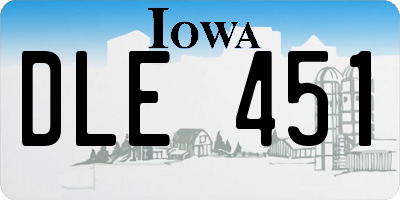 IA license plate DLE451