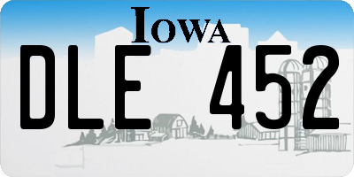 IA license plate DLE452