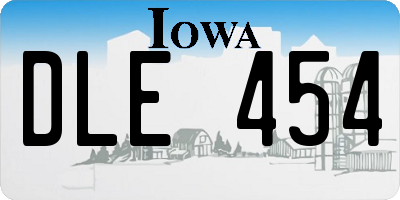 IA license plate DLE454
