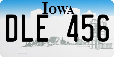 IA license plate DLE456