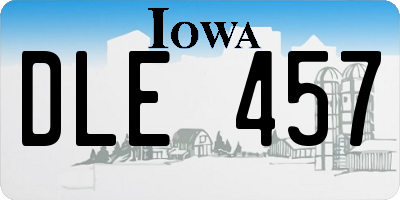 IA license plate DLE457