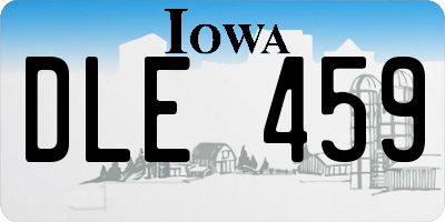 IA license plate DLE459