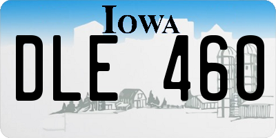 IA license plate DLE460