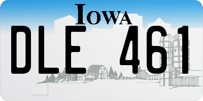IA license plate DLE461