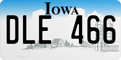 IA license plate DLE466