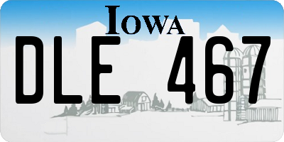 IA license plate DLE467