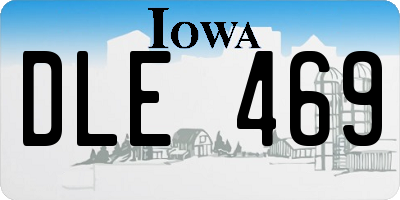 IA license plate DLE469