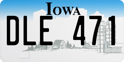 IA license plate DLE471