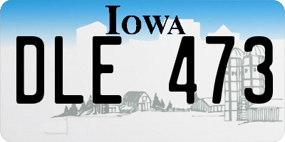 IA license plate DLE473