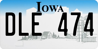 IA license plate DLE474