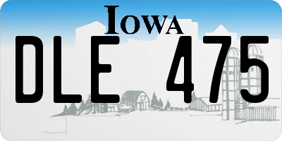 IA license plate DLE475