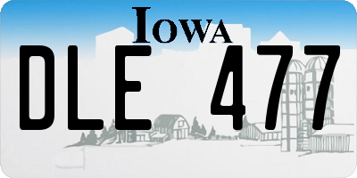 IA license plate DLE477