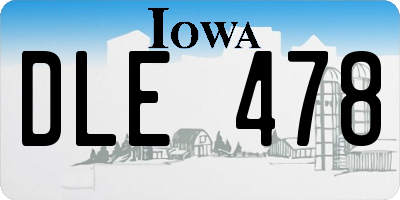 IA license plate DLE478