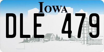 IA license plate DLE479
