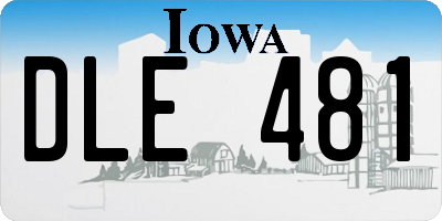 IA license plate DLE481