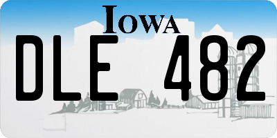 IA license plate DLE482