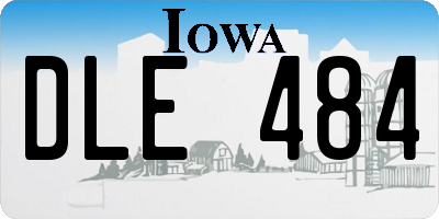 IA license plate DLE484