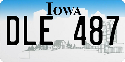 IA license plate DLE487