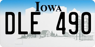 IA license plate DLE490