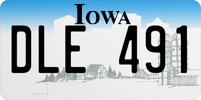 IA license plate DLE491