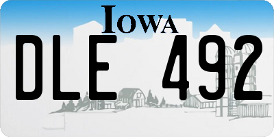 IA license plate DLE492