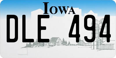 IA license plate DLE494